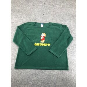 Vintage Disney Grumpy 37 Fleece Long Sleeve Pullover Green Sweatshirt Women's XL